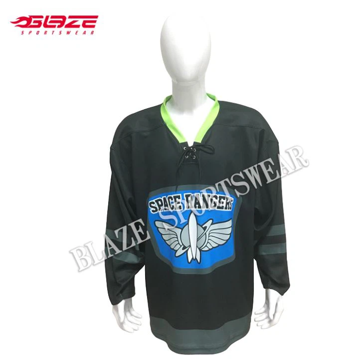 Kids Retro Black Team Hockey Jersey Kids Retro Black Team Hockey Jersey